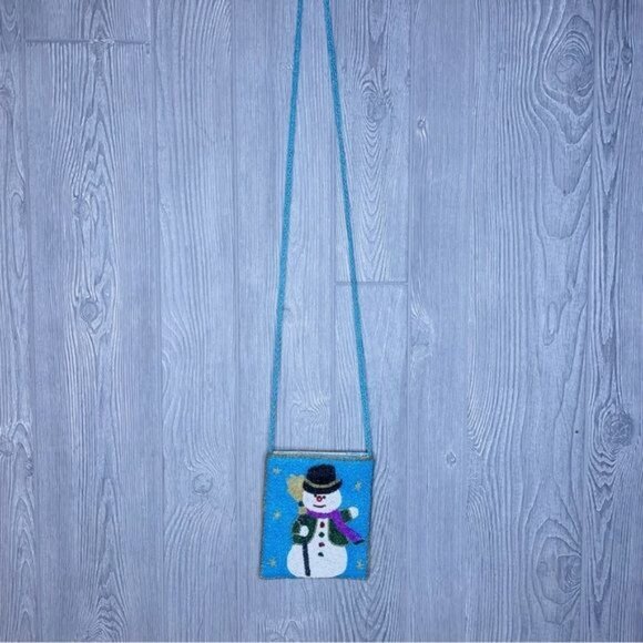 Unbranded beaded snowman Christmas purse bag small cross body embellished bag - Picture 5 of 7